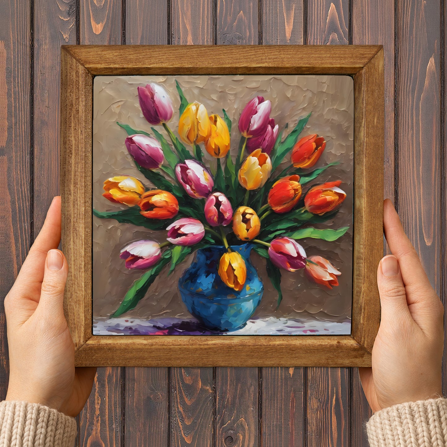 Radiant Tulip Bloom Trio Stone Wall Art Set
