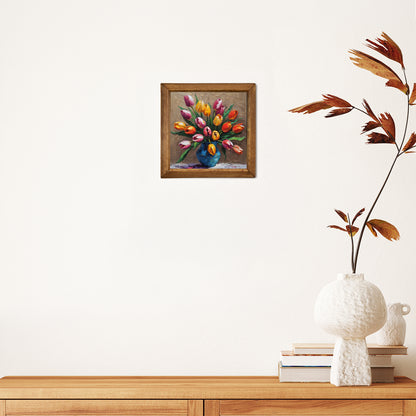 Tulip Bouquet Natural Stone Wall Art