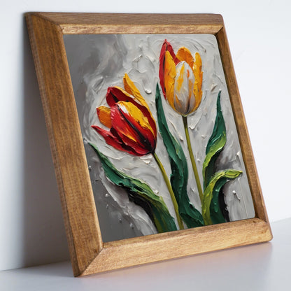 Duo Tulip Natural Stone Wall Art