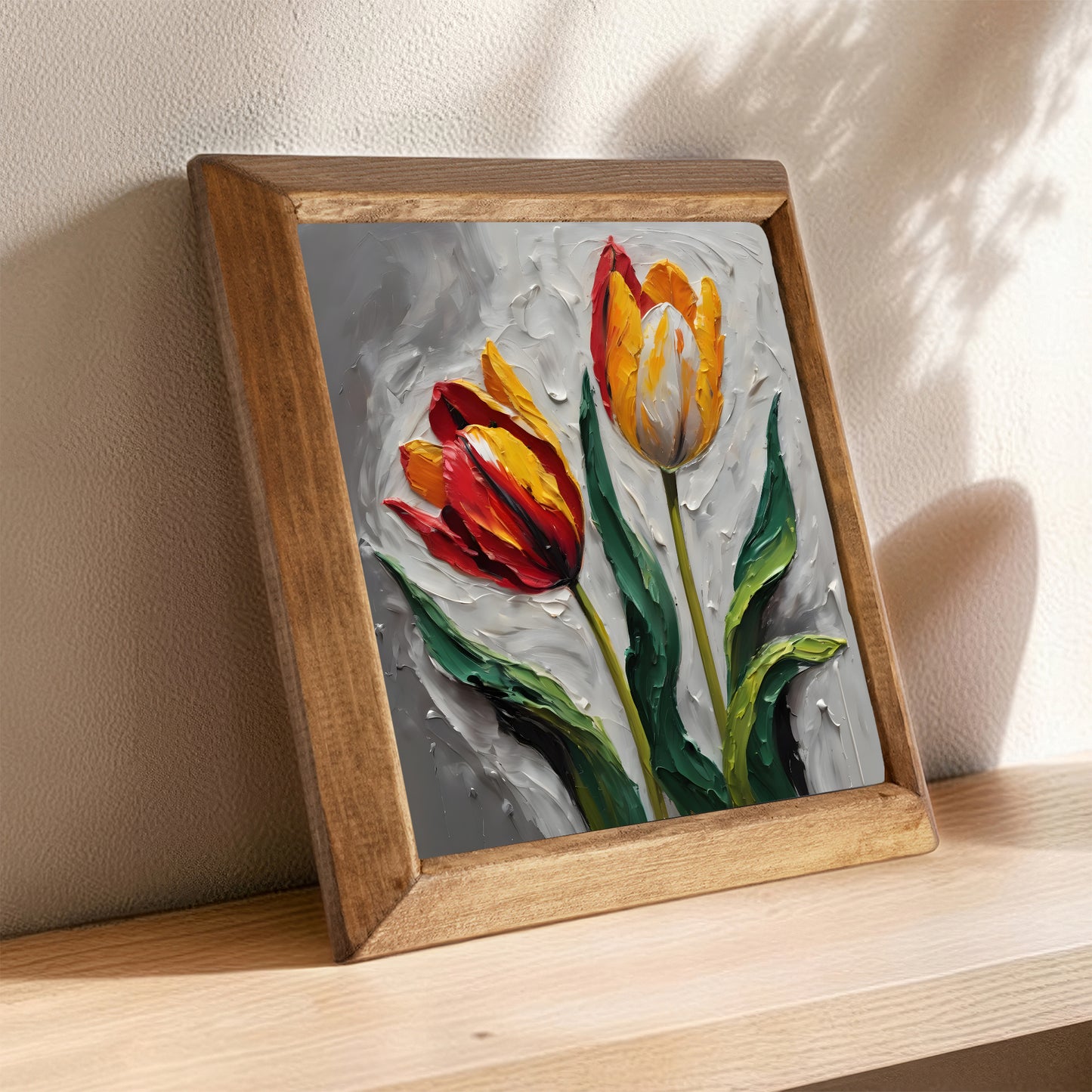 Duo Tulip Natural Stone Wall Art