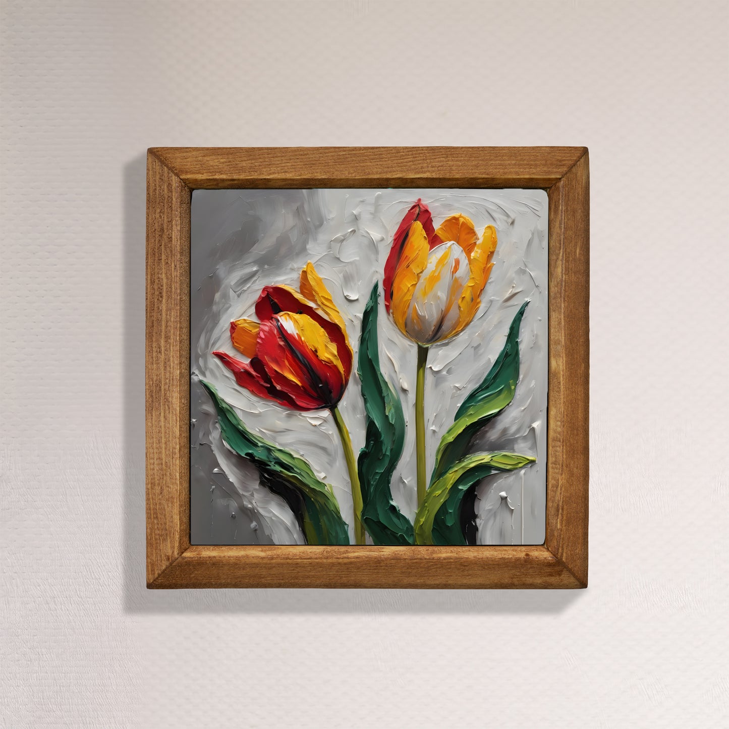 Duo Tulip Natural Stone Wall Art