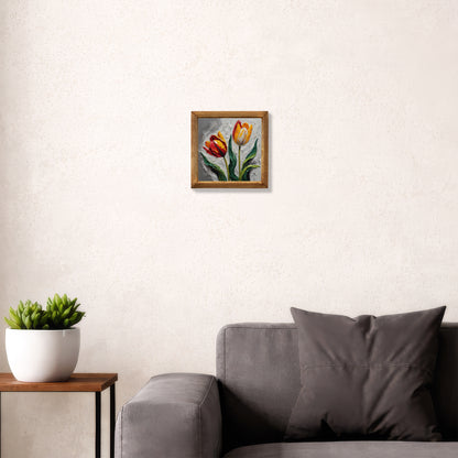Duo Tulip Natural Stone Wall Art