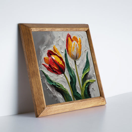 Duo Tulip Natural Stone Wall Art