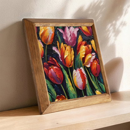 Tulip Garden Stone Wall Art