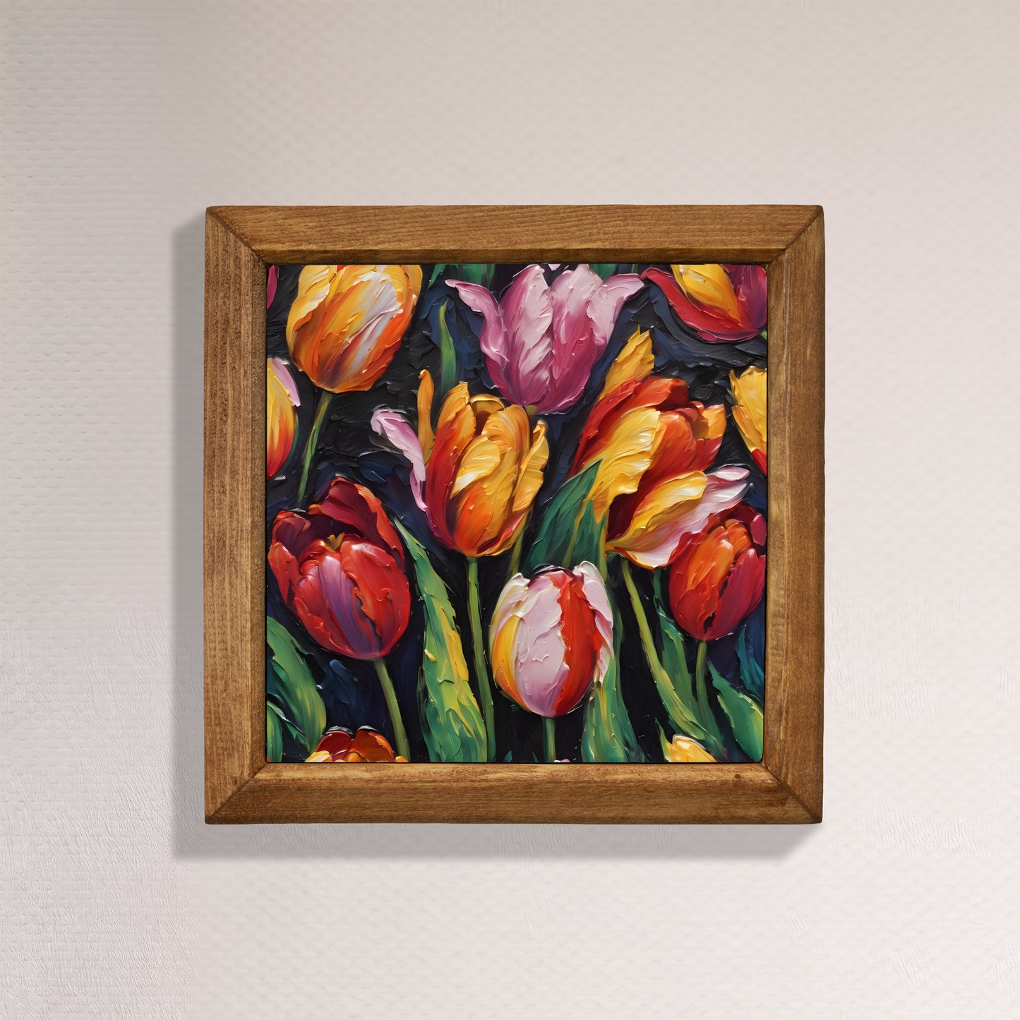 Tulip Garden Natural Stone Wall Art