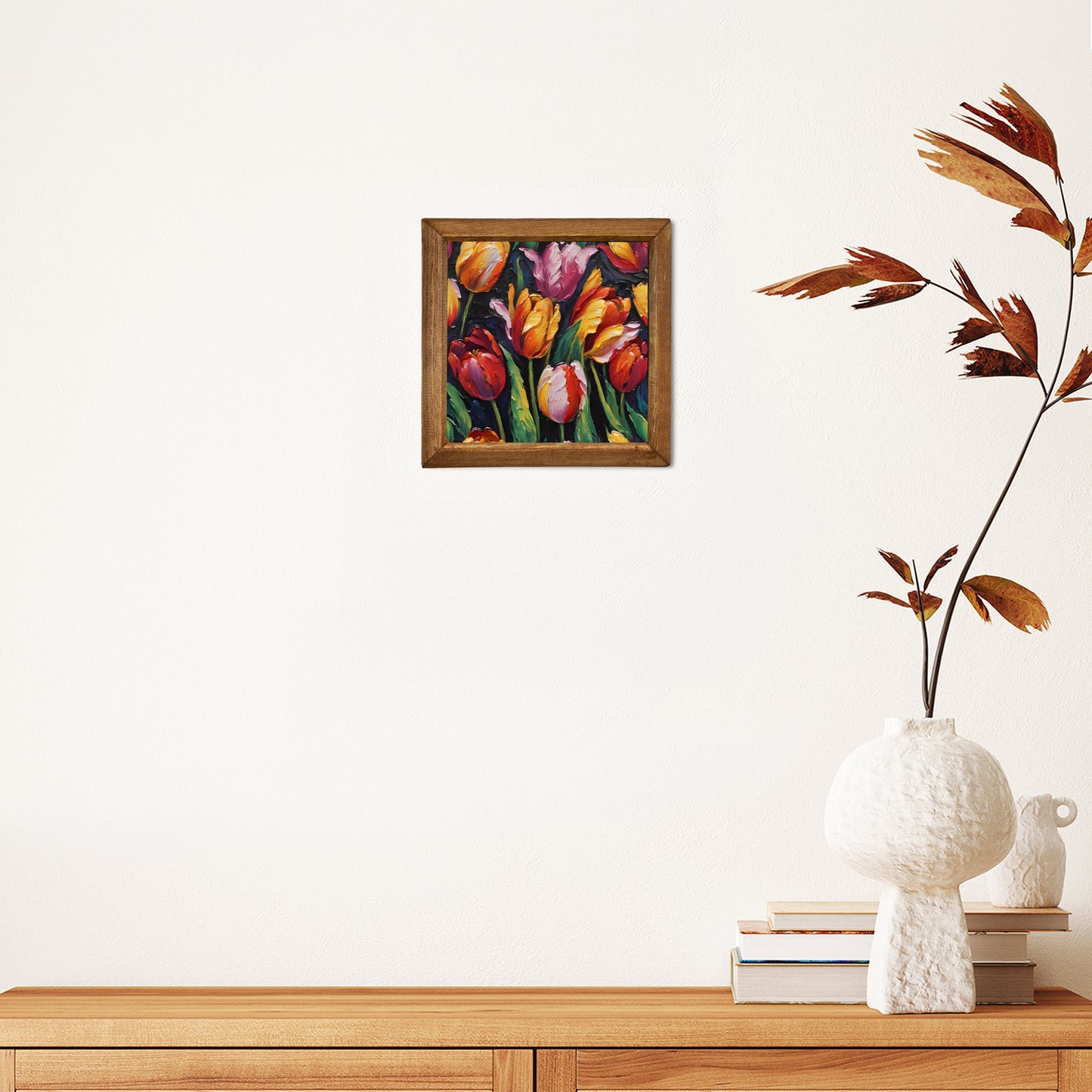 Tulip Garden Natural Stone Wall Art