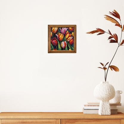 Tulip Garden Natural Stone Wall Art