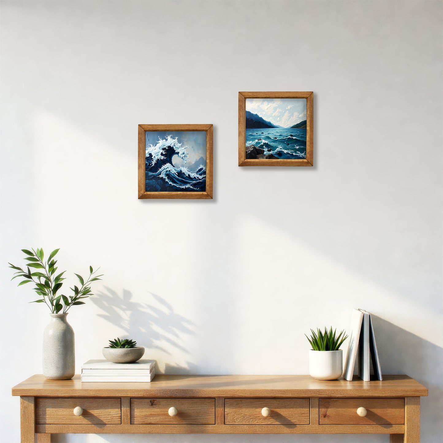 Ocean Horizon Duo Natural Stone Wall Art