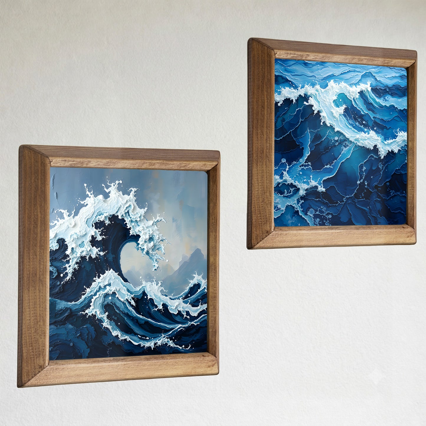 Ocean Wave Duo Stone Wall Art Set