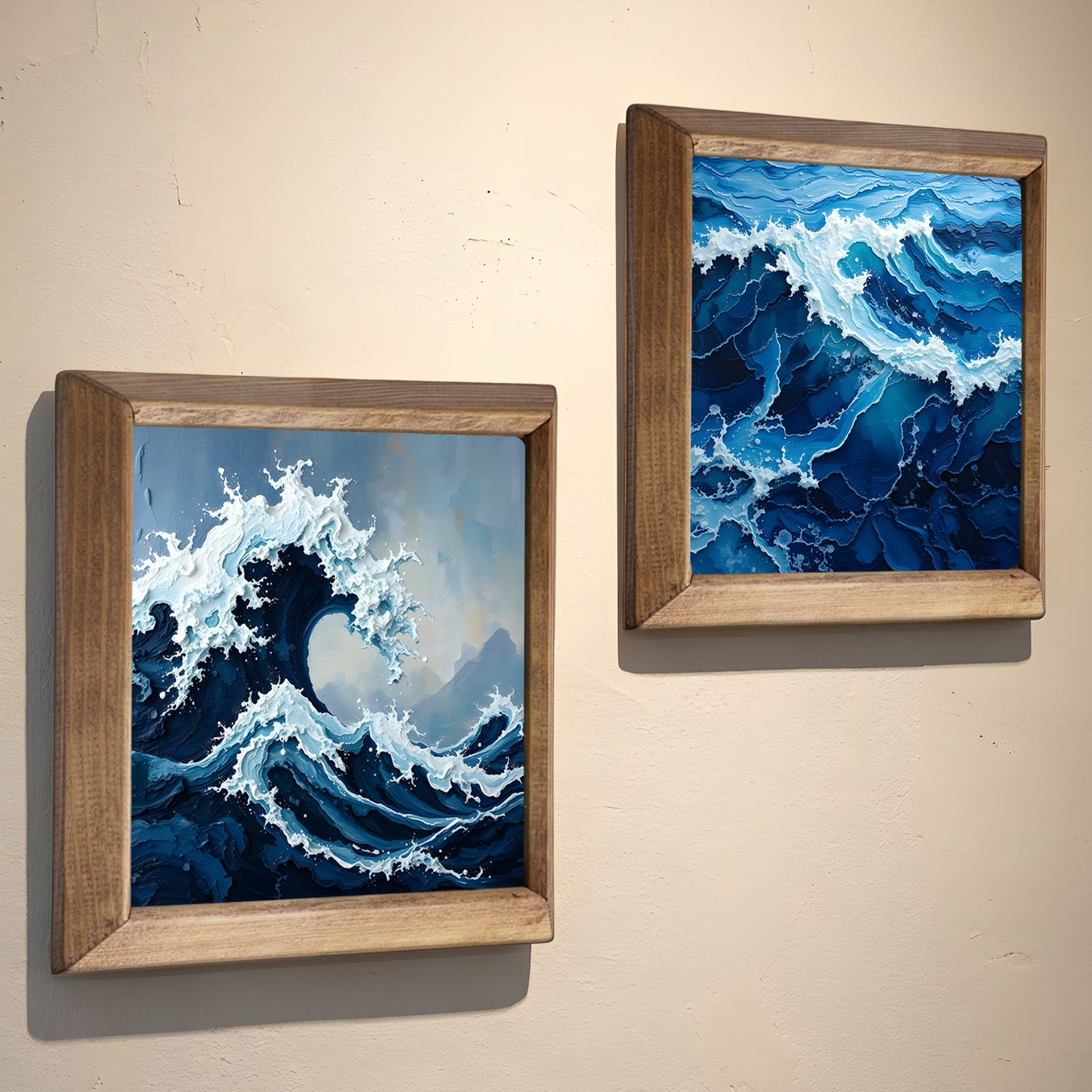 Ocean Wave Duo Stone Wall Art Set