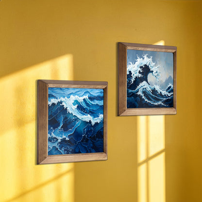 Ocean Wave Duo Natural Stone Wall Art