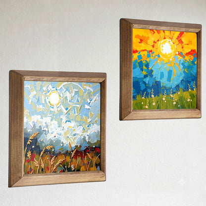 Sunlight Meadow Duo Stone Wall Art Set