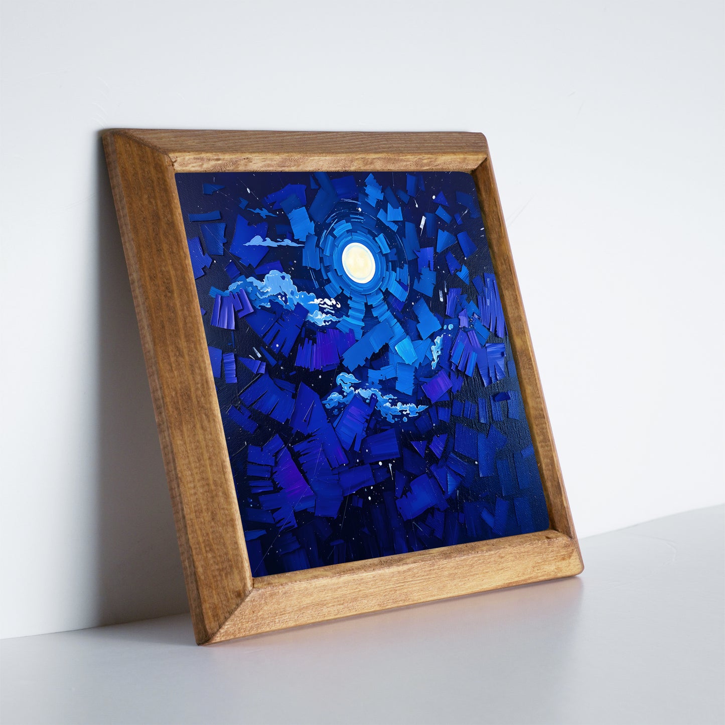 Moonlit Blue Duo Natural Stone Wall Art