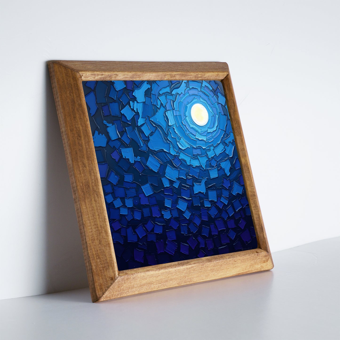Moonlit Blue Duo Natural Stone Wall Art