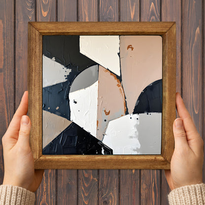 Beige Geometry Duo Stone Wall Art Set
