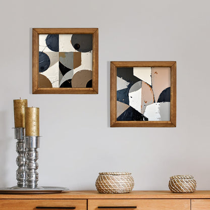 Modern Geometry Duo Natural Stone Wall Art