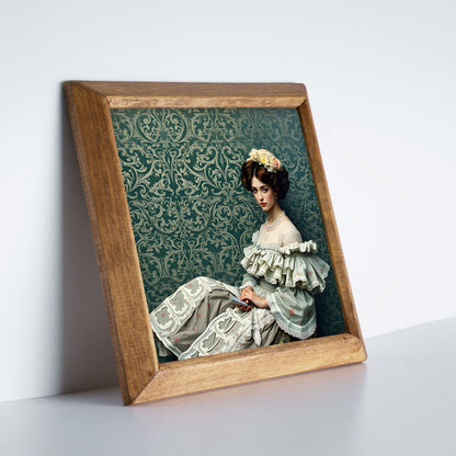 Victorian Portrait Duo Natural Stone Wall Art Set