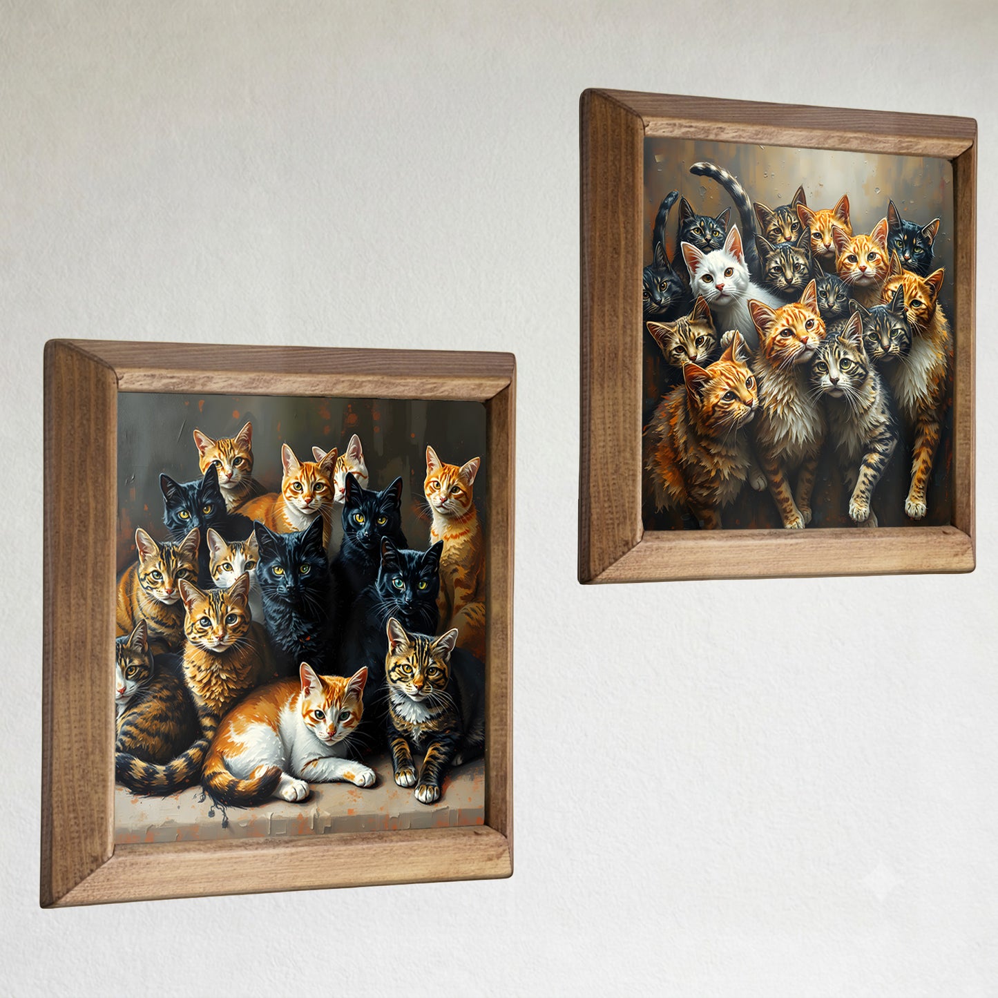 Curious Cats Duo Stone Wall Art Set