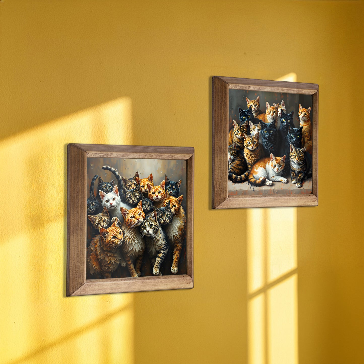 Curious Cats Duo Stone Wall Art Set