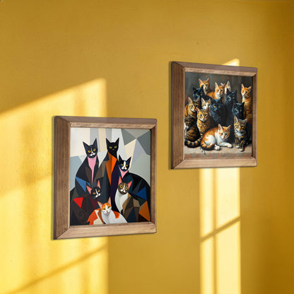 Modern & Curious Cats Duo Stone Wall Art Set
