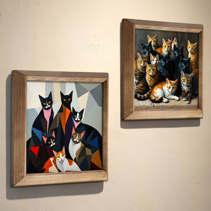 Modern & Curious Cats Duo Stone Wall Art Set