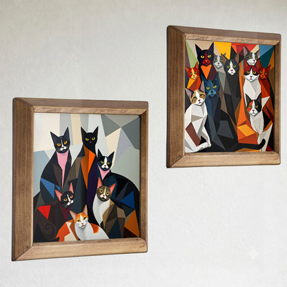 Cat Gang Duo Stone Wall Art Set