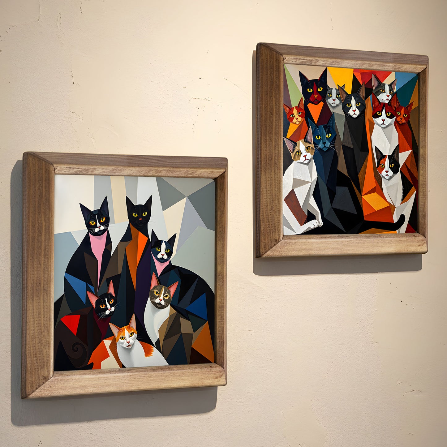 Cat Gang Duo Stone Wall Art Set