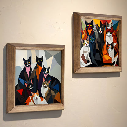 Cat Gang Duo Stone Wall Art Set