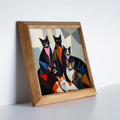 The Cat Gang Duo Natural Stone Wall Art