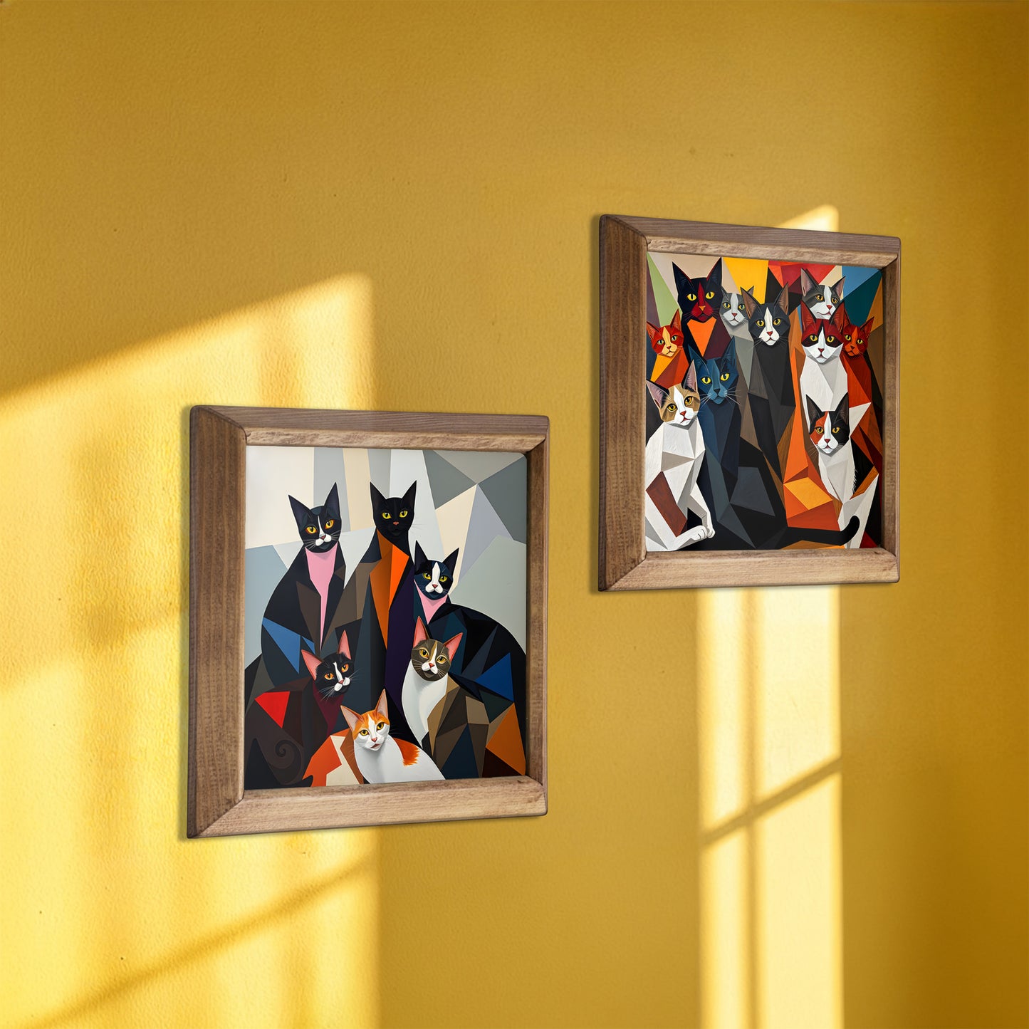 The Cat Gang Duo Natural Stone Wall Art