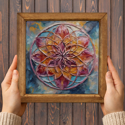 Soft Bloom Floral Duo Natural Stone Wall Art Wood Frame Set