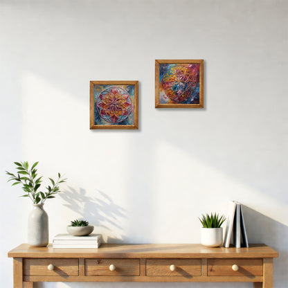 Blush Mandala Duo Stone Wall Art Set