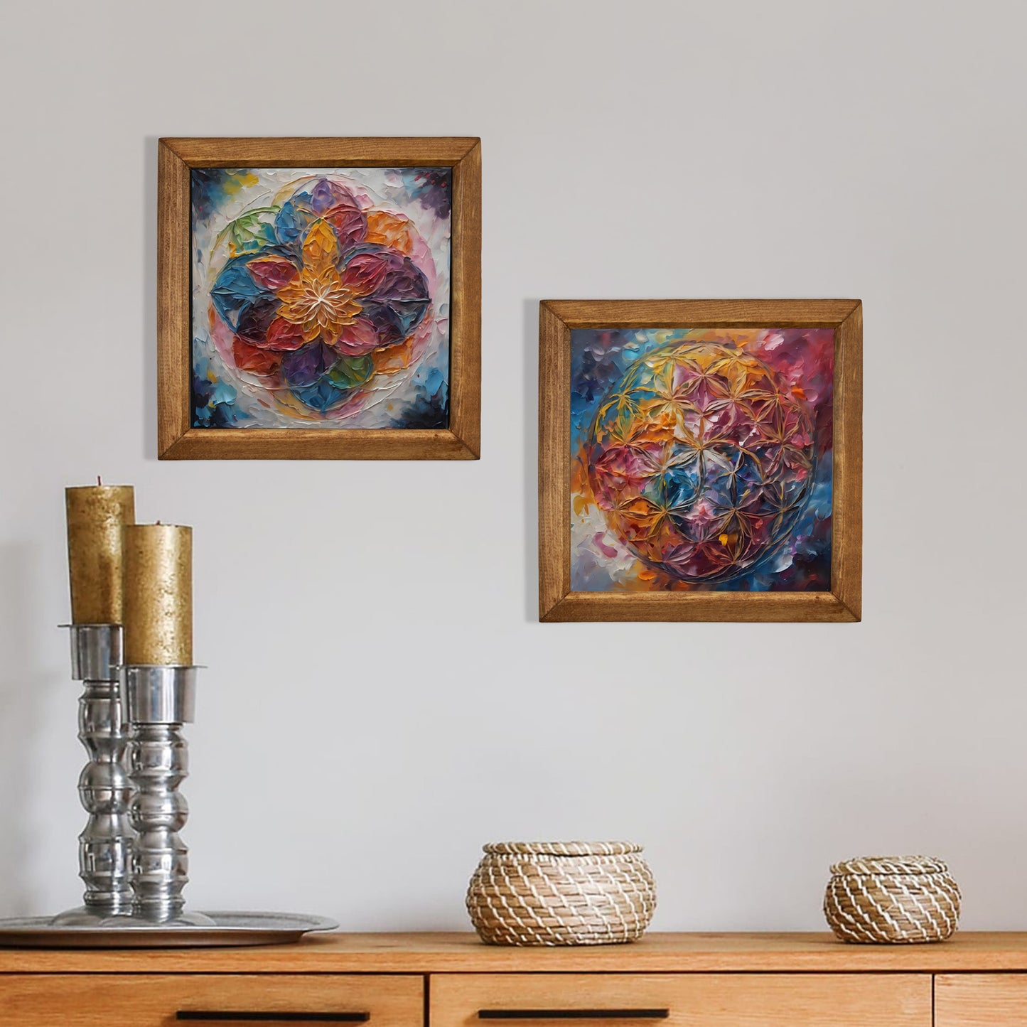 Jewel Mandala Duo Stone Wall Art Set
