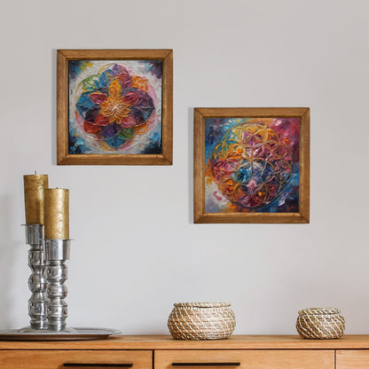 Jewel Mandala Duo Stone Wall Art Set