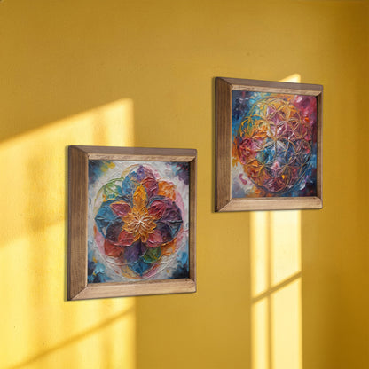 Jewel Mandala Duo Stone Wall Art Set