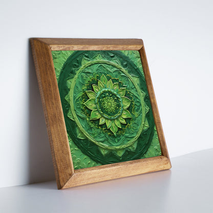 Fiery and Emerald Mandala Duo Stone Wall Art Set