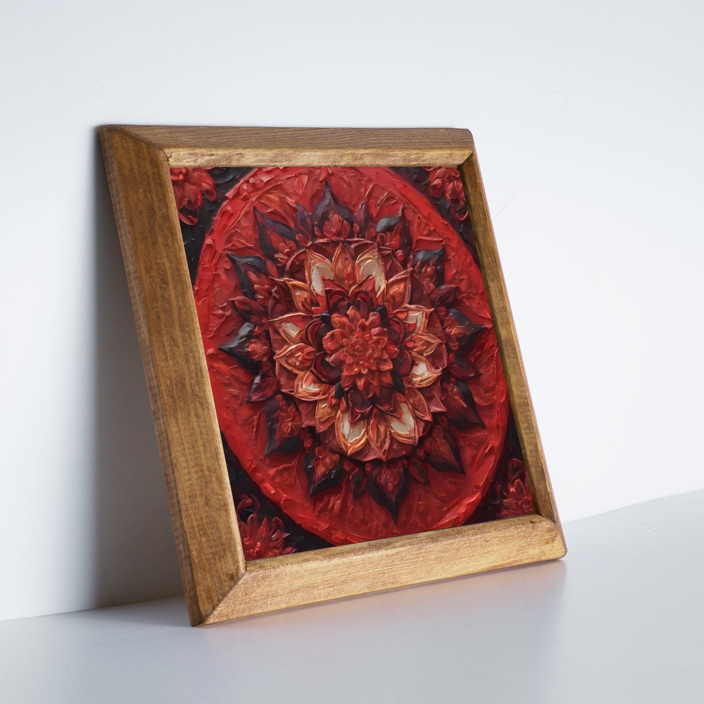 Fiery and Emerald Mandala Duo Stone Wall Art Set