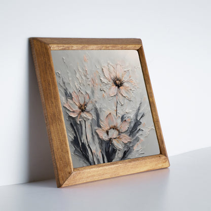 Soft Daisy Bloom Duo Stone Wall Art Set