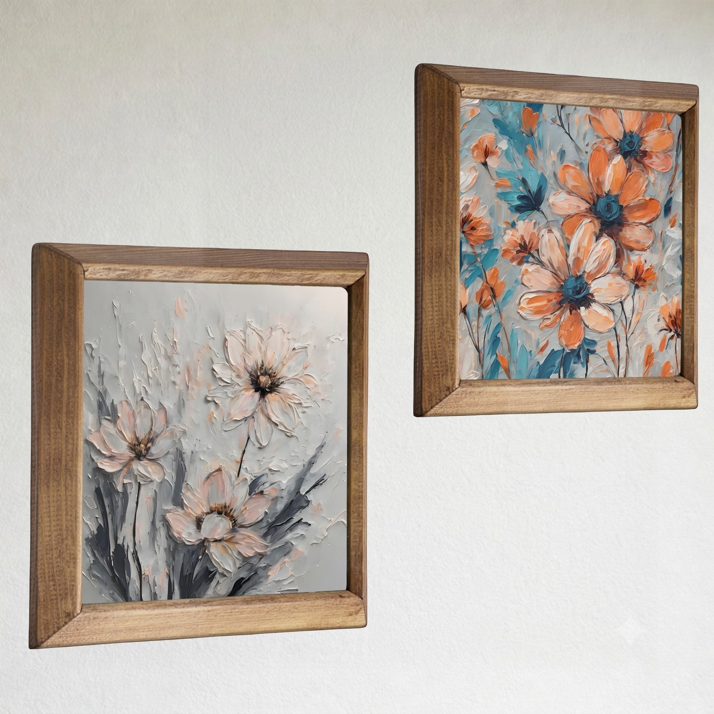 Soft Daisy Bloom Duo Stone Wall Art Set