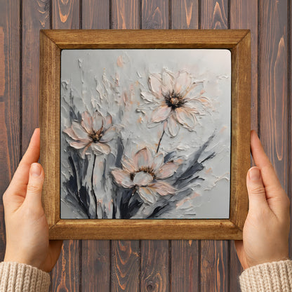 Soft Daisy Bloom Duo Stone Wall Art Set