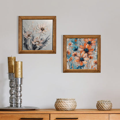 Soft Daisy Bloom Duo Stone Wall Art Set