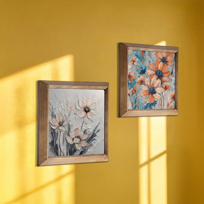 Soft Daisy Bloom Duo Stone Wall Art Set