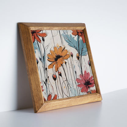 Blush Meadow Floral Duo Stone Wall Art Set