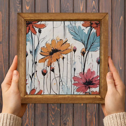 Blush Meadow Floral Duo Stone Wall Art Set