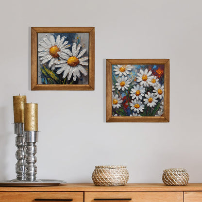 Daisy Meadow Duo Stone Wall Art Set