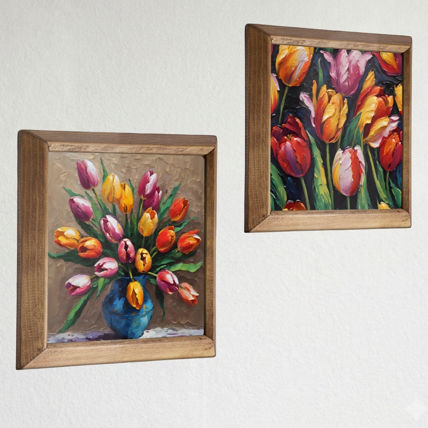 Tulip Arrangement Duo Stone Wall Art Set