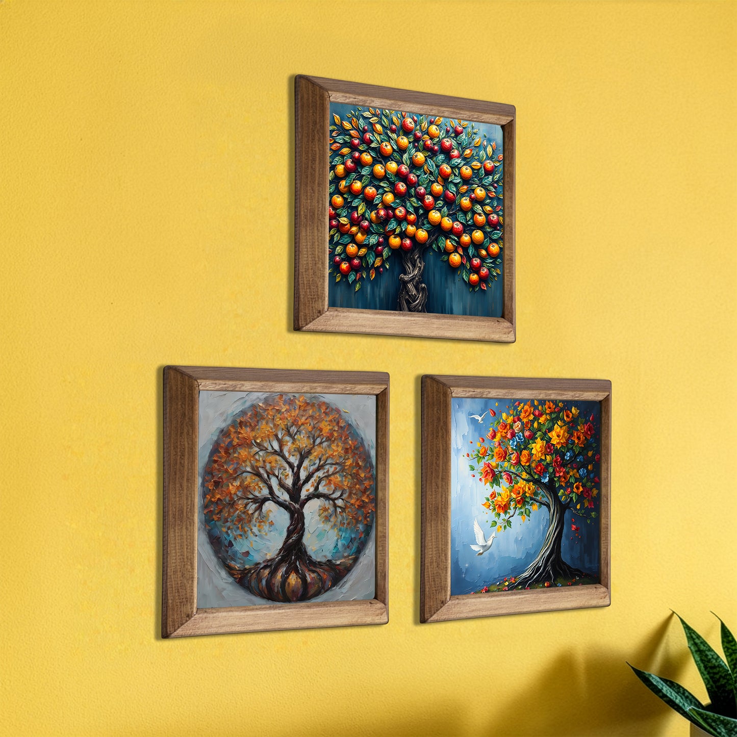 Tree of Life Seasons Trio Stone Wall Art Set