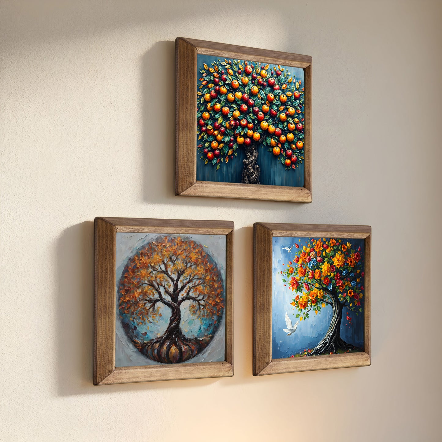 Tree of Life Seasons Trio Stone Wall Art Set