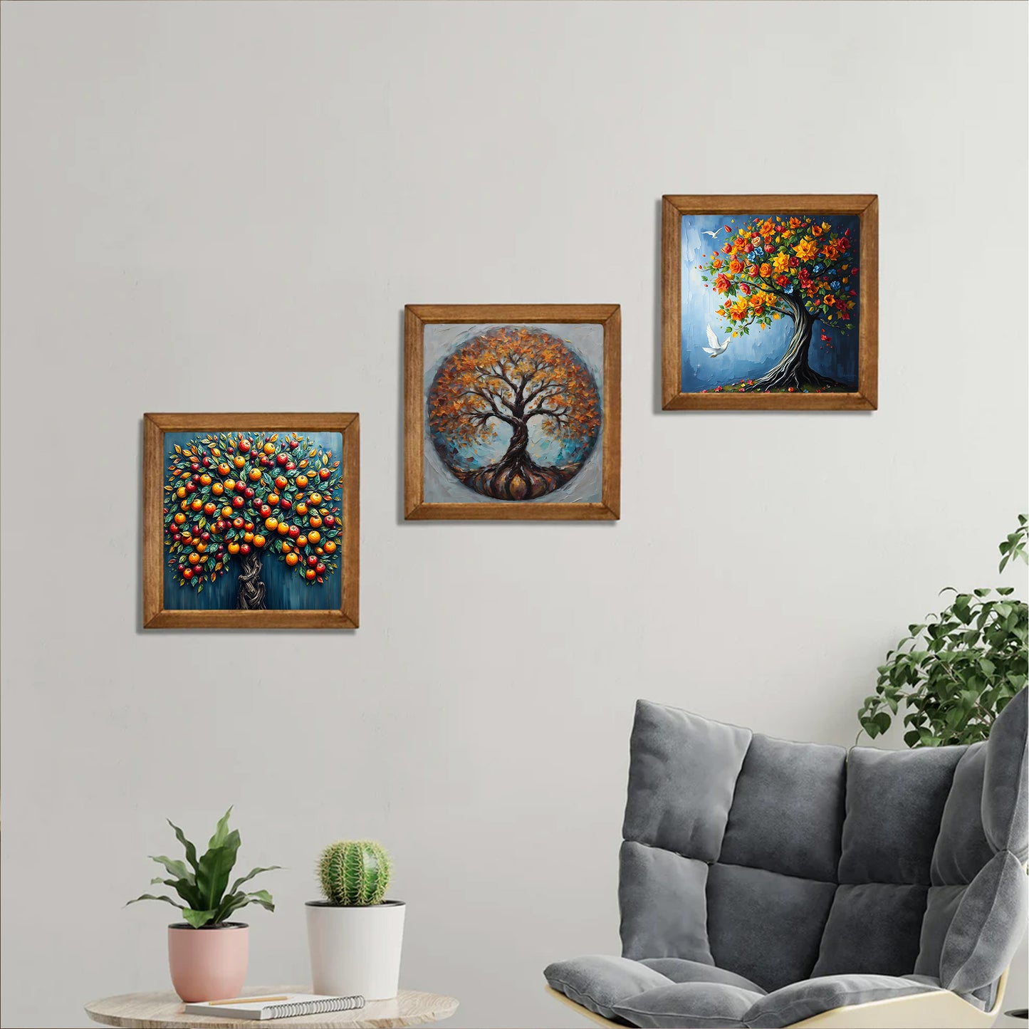 Tree of Life Seasons Trio Stone Wall Art Set