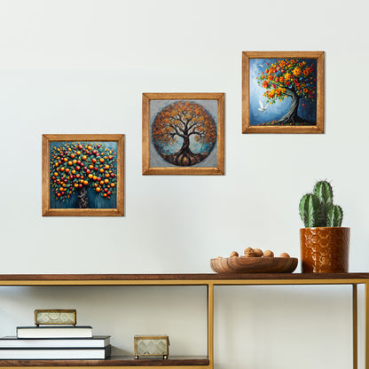 Tree of Life Seasons Trio Stone Wall Art Set